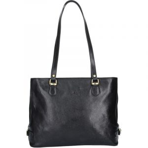 Luxusní kožená dámská kabelka Hexagona 111321B – černá