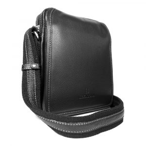 Pánská kožená taška přes rameno Hexagona 469565 – černá