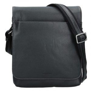 Pánská kožená taška přes rameno Hexagona Norbert – černá